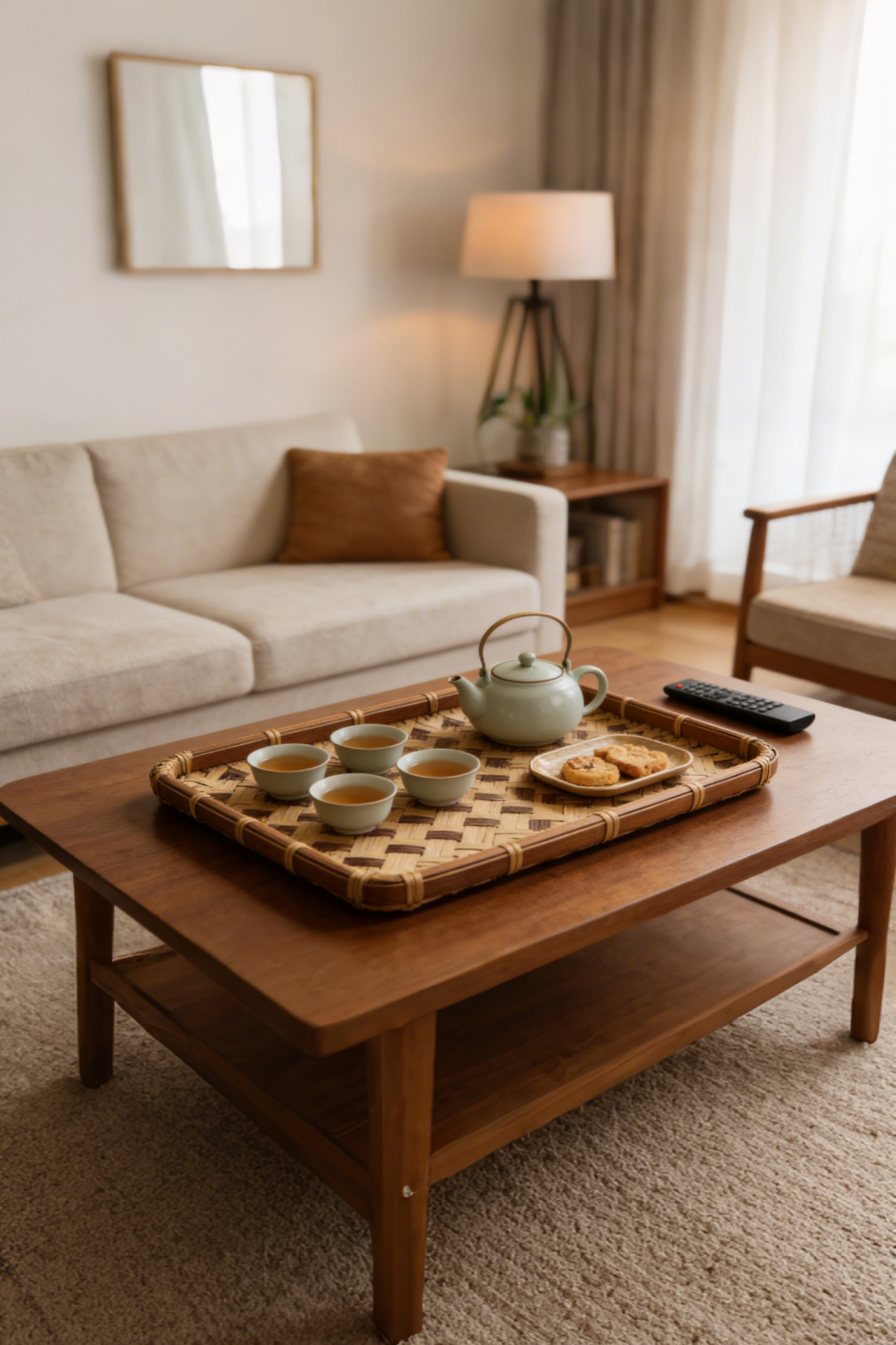 Natural Bamboo Woven Tray