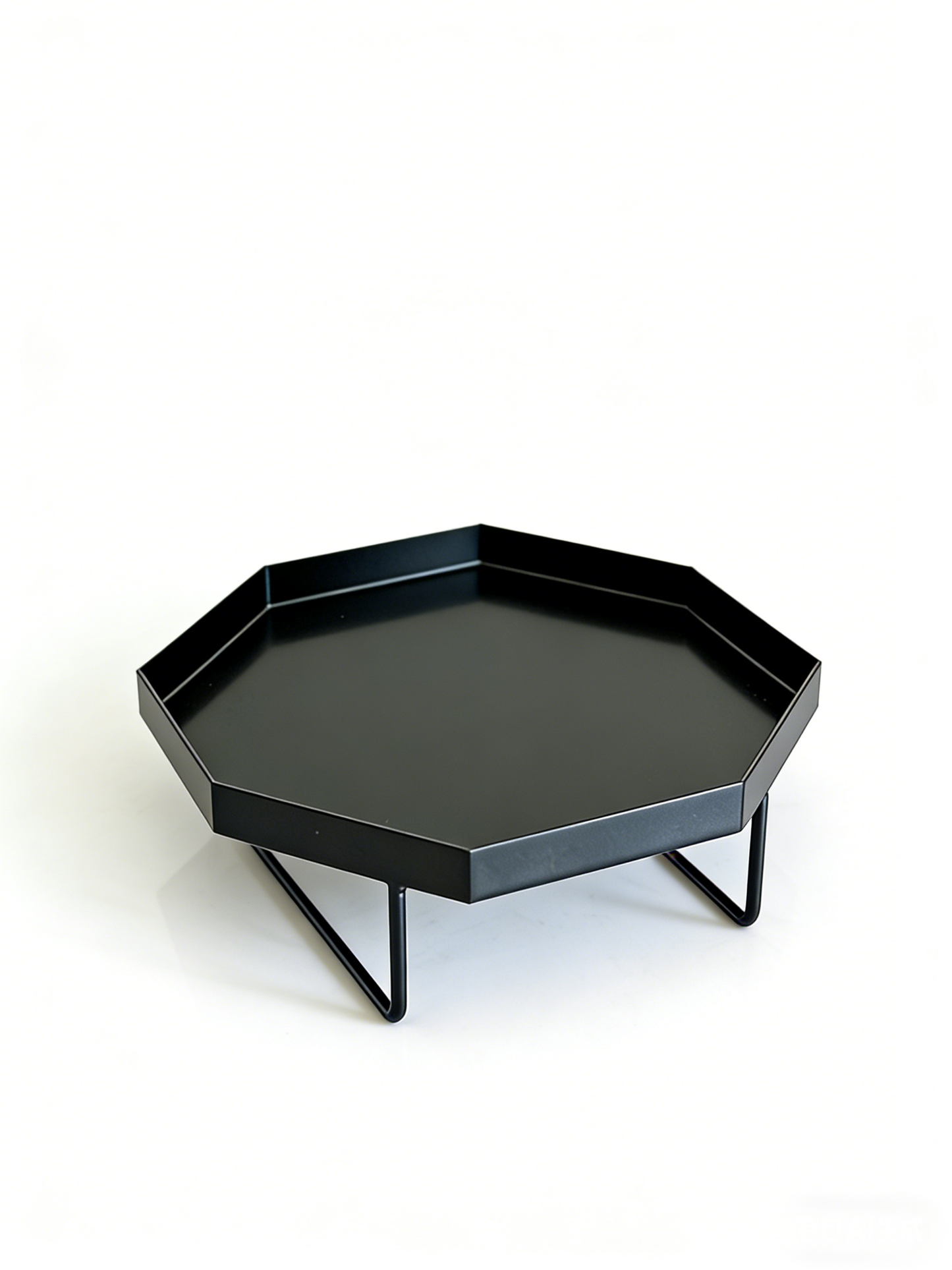 Minimalist Black Hexagonal Metal Tray