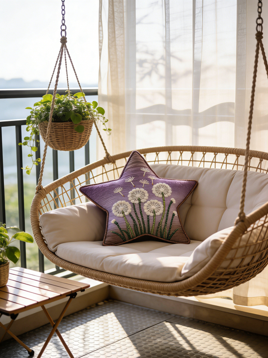 Charmeuse Star Pillow Taupe
