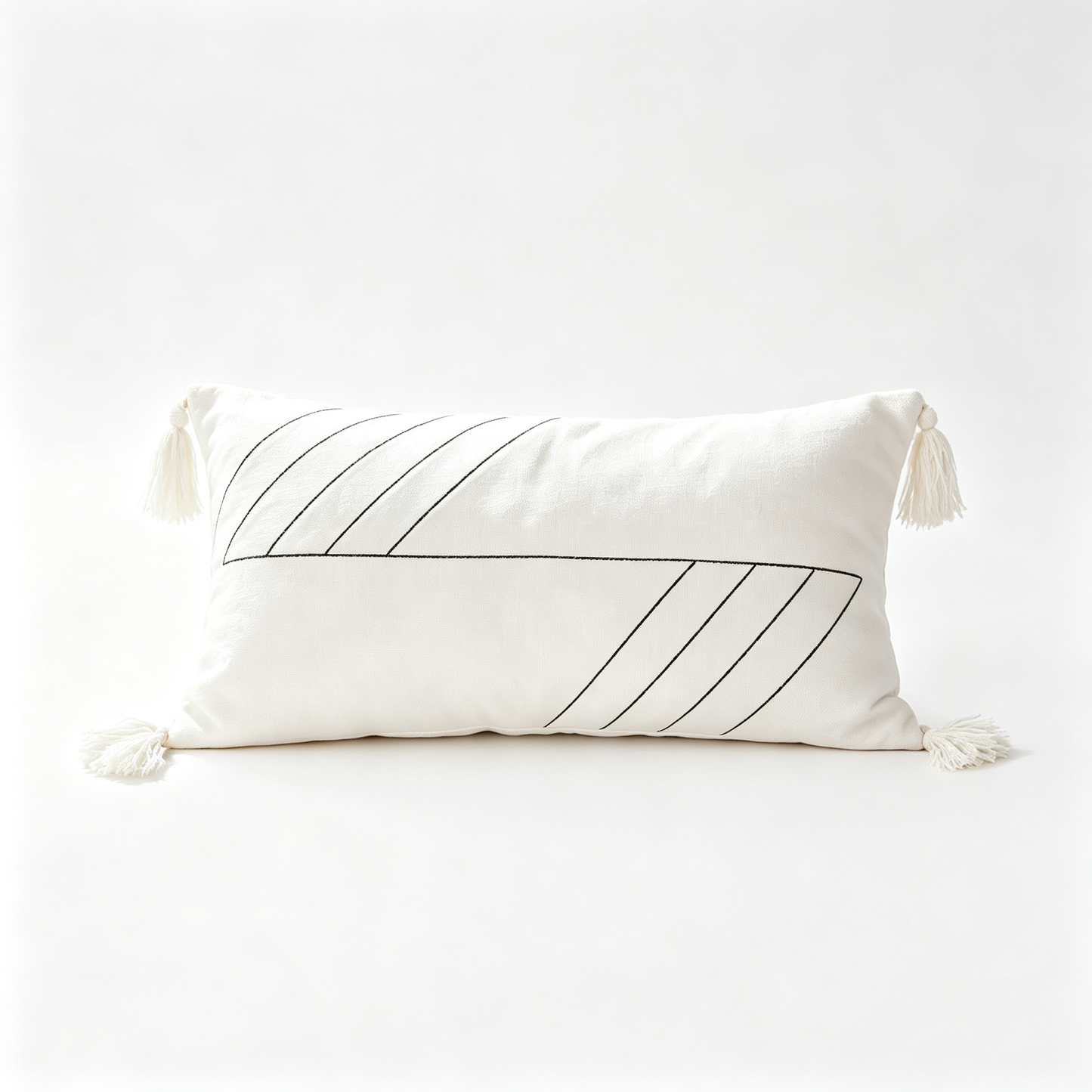 3D White Pattern Waist Cushion Cover