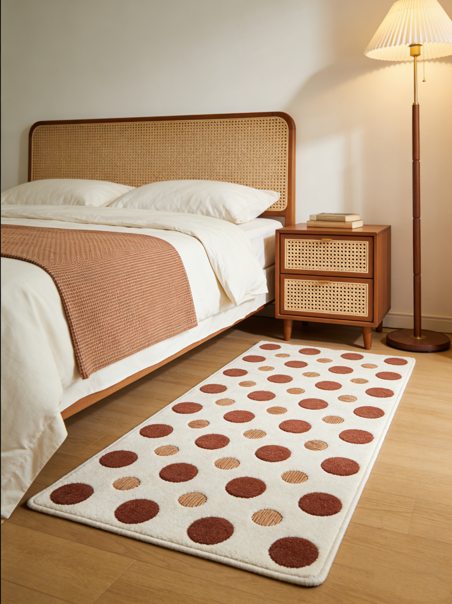 Round polka dot floor mat