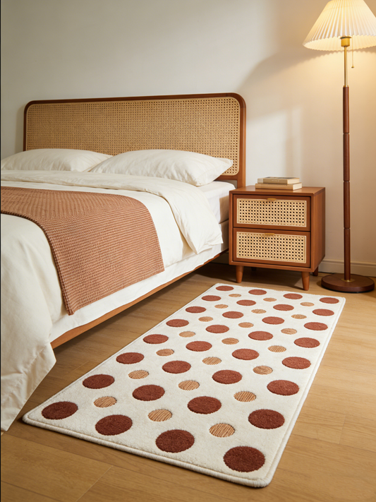 Round polka dot floor mat