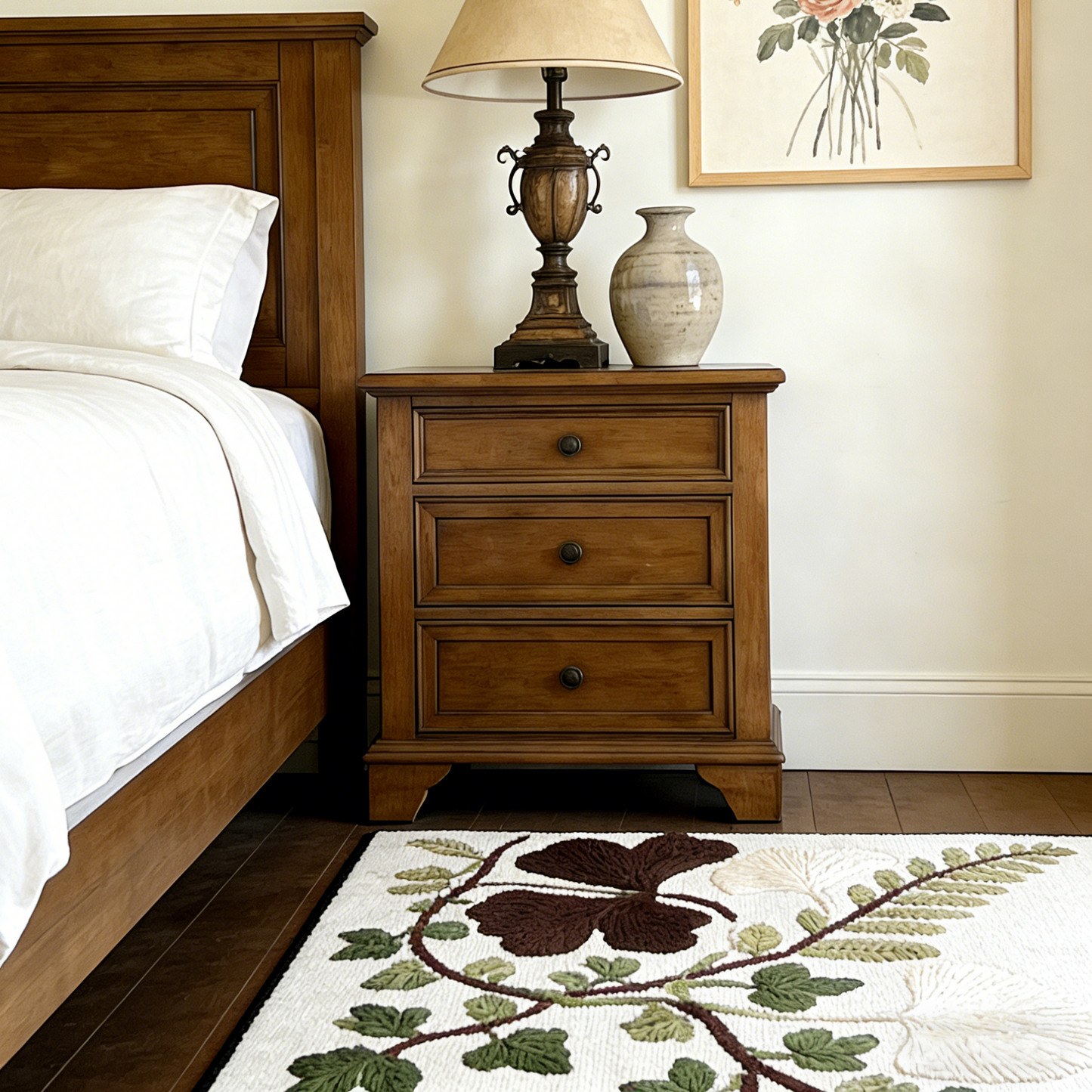 Botanical pattern carpet